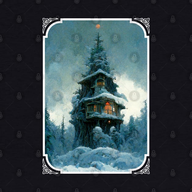 Pine Tree House In Winter | Christmas Tree by TMBTM